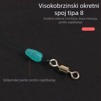 Set glavne linije s ojačanim čvorom, ručno vezan za natjecateljski ribolov, za velike ribe