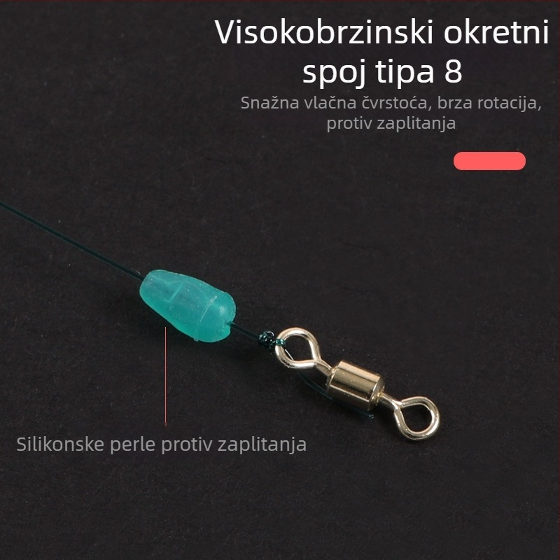 Set glavne linije s ojačanim čvorom, ručno vezan za natjecateljski ribolov, za velike ribe