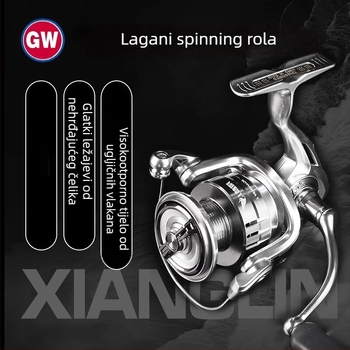 Guangwei Xianglin L karbonski vlaknasti spinning kolut za ribolov na mamce, plitka špulna, ručica za lijevu/desnu ruku, ultralagan za duga bacanja