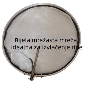 Bijela mreža za ribolov s malim očima i ojačanim prstenom od nehrđajućeg čelika, zaštitna mreža za ribe, pogodna za divlji ribolov i ribolov u crnim jamama, bijela, za posebnu uporabu