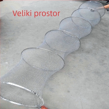 Dyneema pletena mreža za ribolov, torba s nehrđajućim čeličnim prstenom, brzo suši