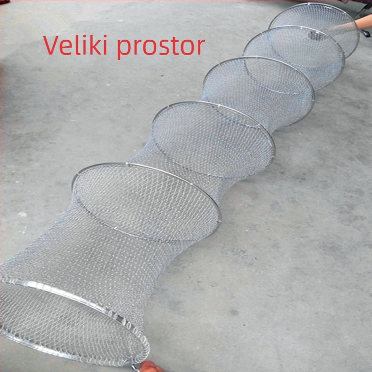 Dyneema pletena mreža za ribolov, torba s nehrđajućim čeličnim prstenom, brzo suši