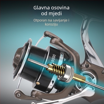Baitcasting mulineta za duge pogotke, model 12000 za morski ribolov
