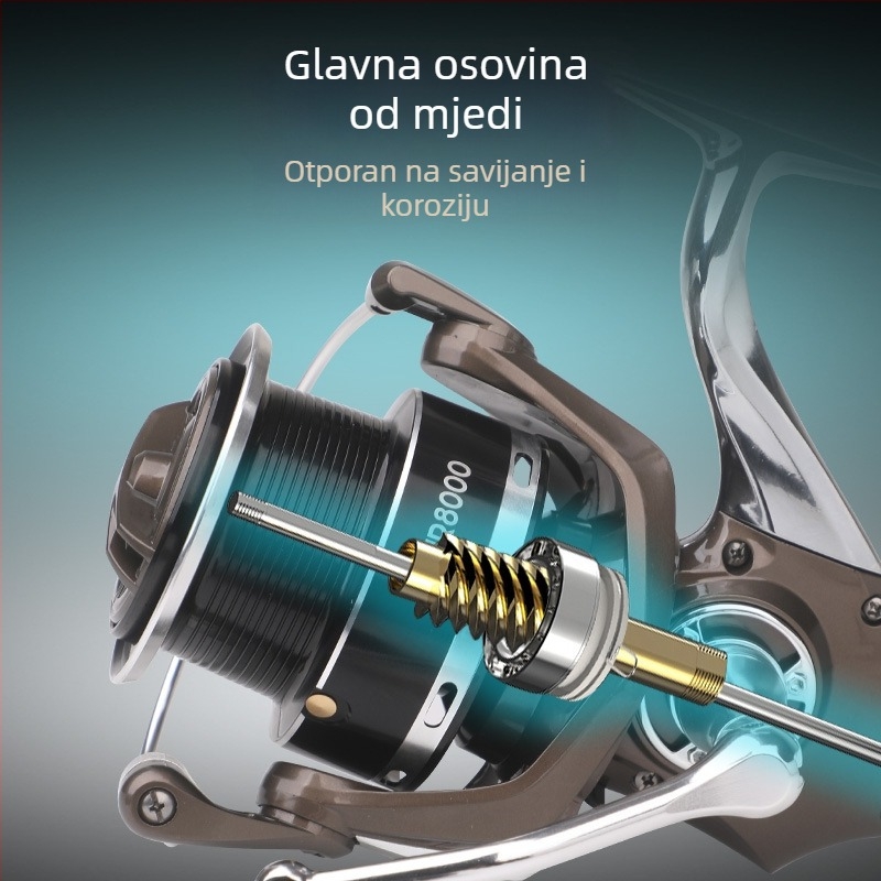 Baitcasting mulineta za duge pogotke, model 12000 za morski ribolov