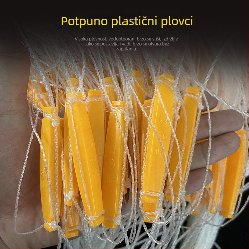 Trostruka plutajuća ribarska mreža, višestruka upotreba za vješanje i potapanje, bijela mreža