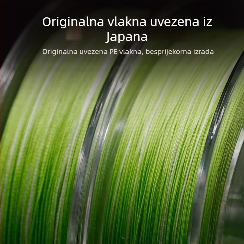 On the Island PE pleteni ribolovni najlon, glavna linija, 150 m × 8, zelene-bijeli segmenti, promjer YGK, glatko precizno pletenje