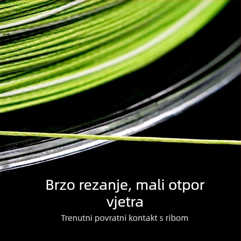On the Island PE pleteni ribolovni najlon, glavna linija, 150 m × 8, zelene-bijeli segmenti, promjer YGK, glatko precizno pletenje