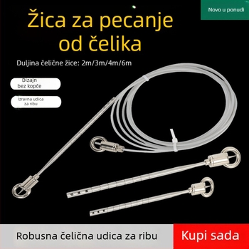 Nehrđajući čelik, igla za provlačenje ribe i nit, duljine 3m/5m, čelični kabel, prijenosno uređaj za zaključavanje živih riba