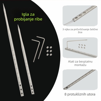 Nehrđajući čelik, igla za provlačenje ribe i nit, duljine 3m/5m, čelični kabel, prijenosno uređaj za zaključavanje živih riba