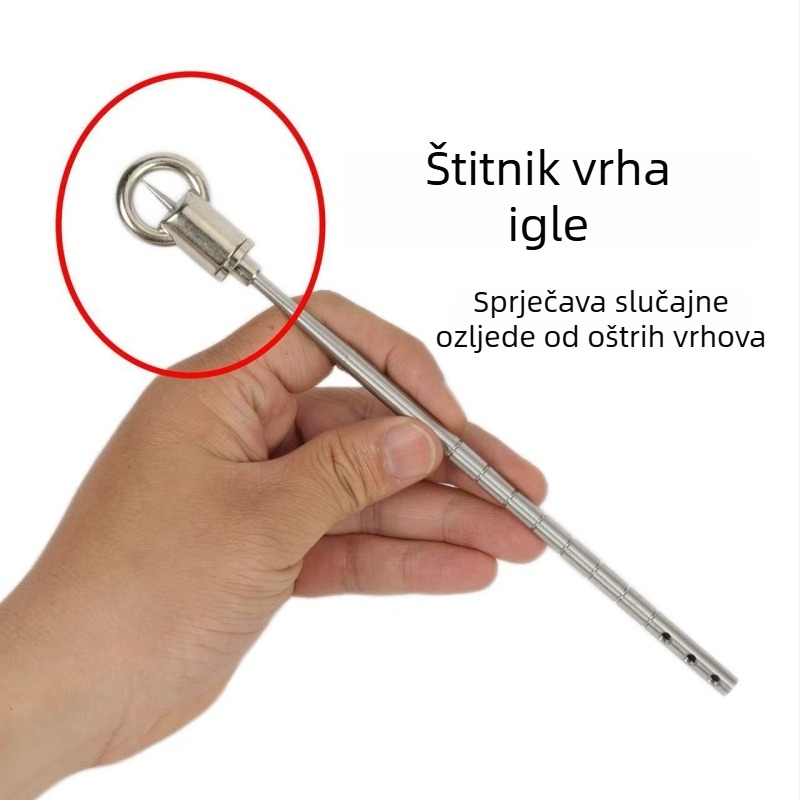 Nehrđajući čelik, igla za provlačenje ribe i nit, duljine 3m/5m, čelični kabel, prijenosno uređaj za zaključavanje živih riba