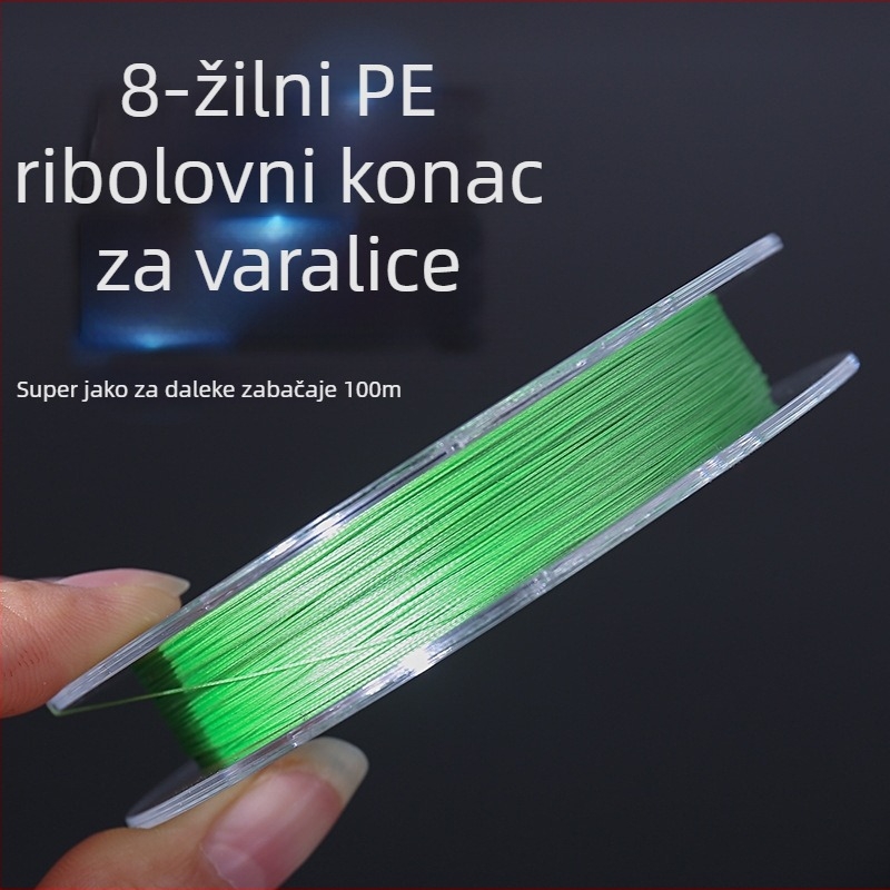 8-žilna glavna linija, 100 m PE, ribolovna linija YGK, ultra glatka Dyneema za duga bacanja