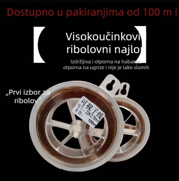 Najlonska ribolovna linija, ekstra debela, 100 m, zemljano smeđa boja, teška nosivost, tradicionalni ribolov