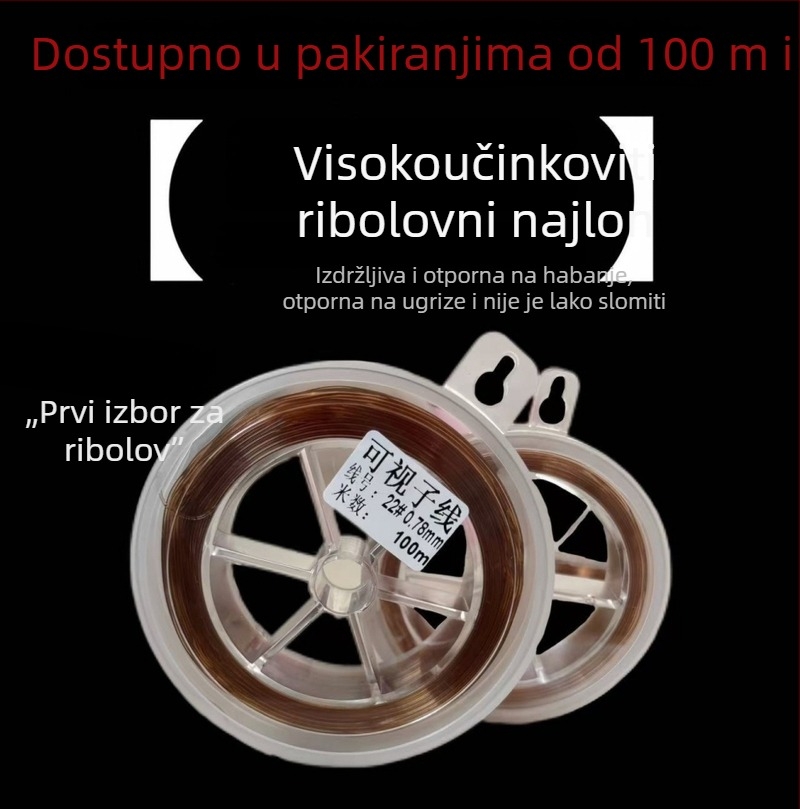 Najlonska ribolovna linija, ekstra debela, 100 m, zemljano smeđa boja, teška nosivost, tradicionalni ribolov