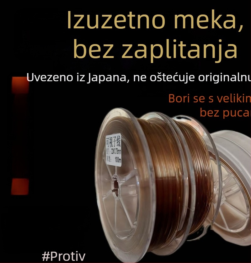 Najlonska ribolovna linija, ekstra debela, 100 m, zemljano smeđa boja, teška nosivost, tradicionalni ribolov