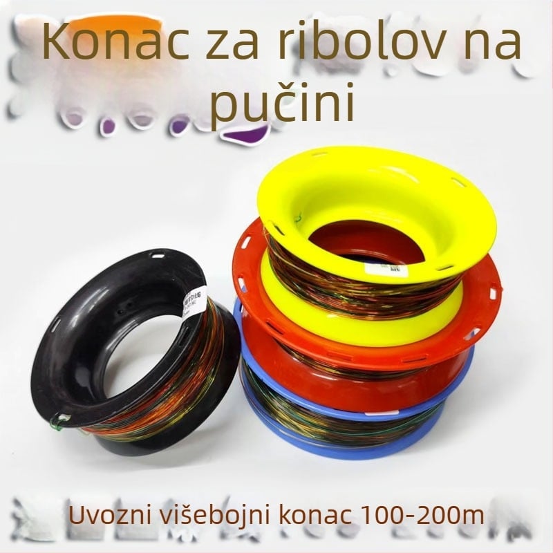 Višebojna najlon linija za morski ribolov, duboki morski ribolov, ručna kolut i navijanje, plastičan ribolovni pribor za brod