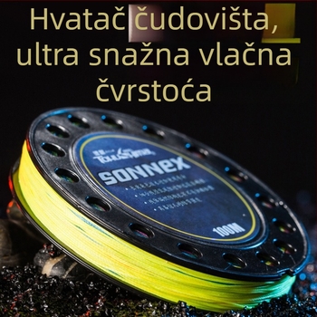 PE pleteni ribolovni konac, 100 m, 4- ili 8-žilni glavni konac s vodilom za mamce, morski ribolov