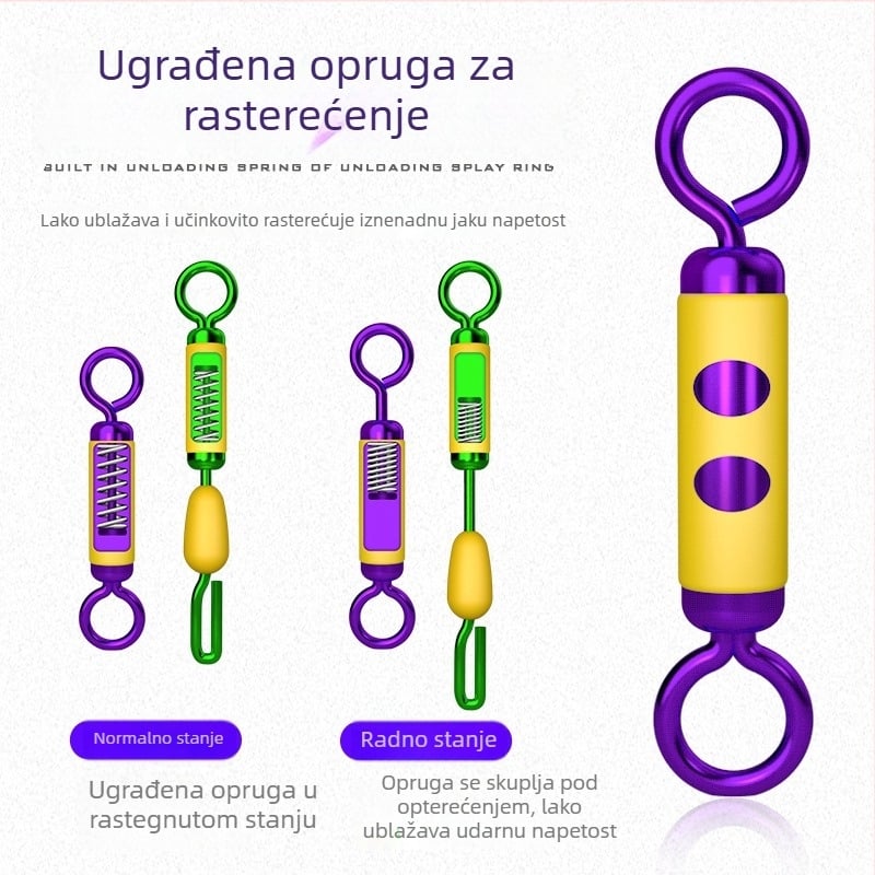 Jinfu najlon glavna linija s amortizacijskim okretom prstenom, komplet od 100 komada, za karpa i velike ribe