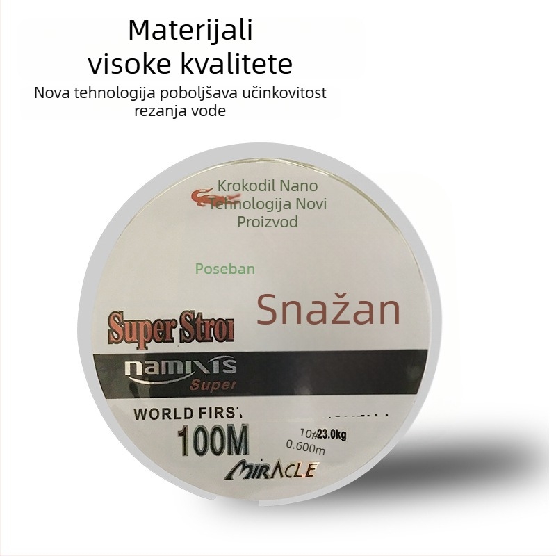 Nylon osnovna linija za ribolov, 100 m, s leaderom – visoka snaga, bez zapetljavanja