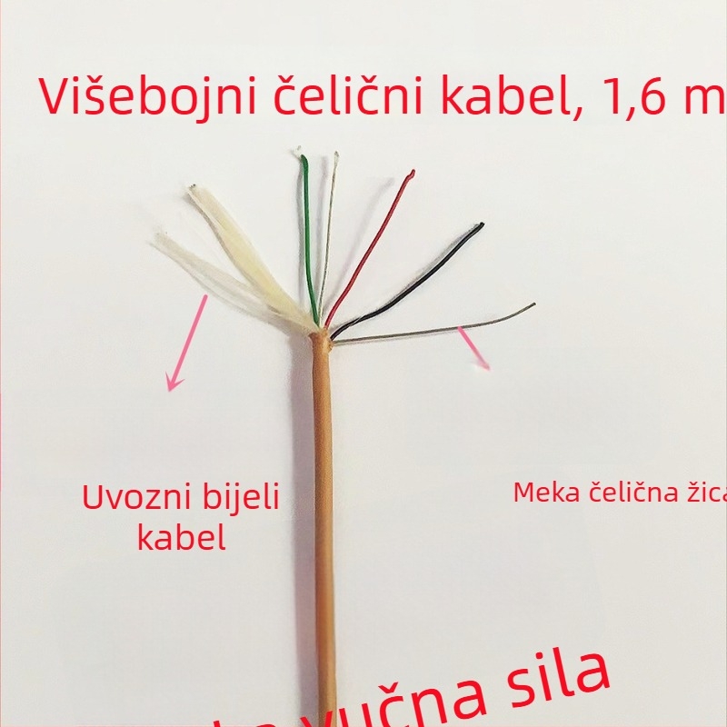 1,6 mm čelična ribolovna linija s četiri jezgre, bakreno jezgro s cinkovim premazom, bijela boja, nosivost 90 kg