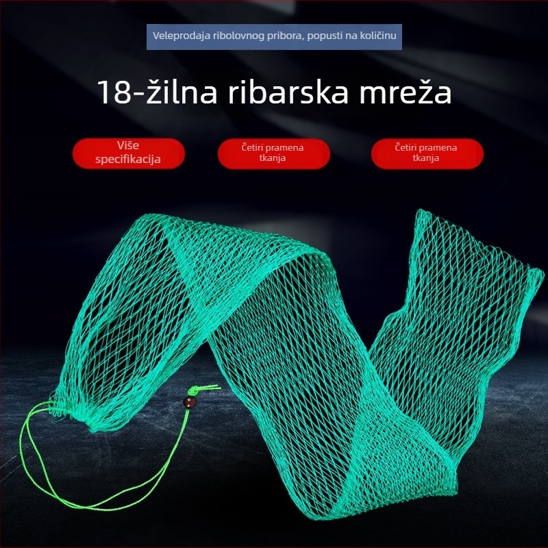Feisso Mreža za zaštitu ribe s 18 vlakana, džepna mreža za ribolov