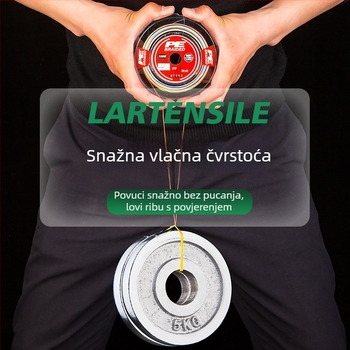 8-slojna PE pletena ribolovna linija, 10 m, šarena, otporna na ugriz i abraziju