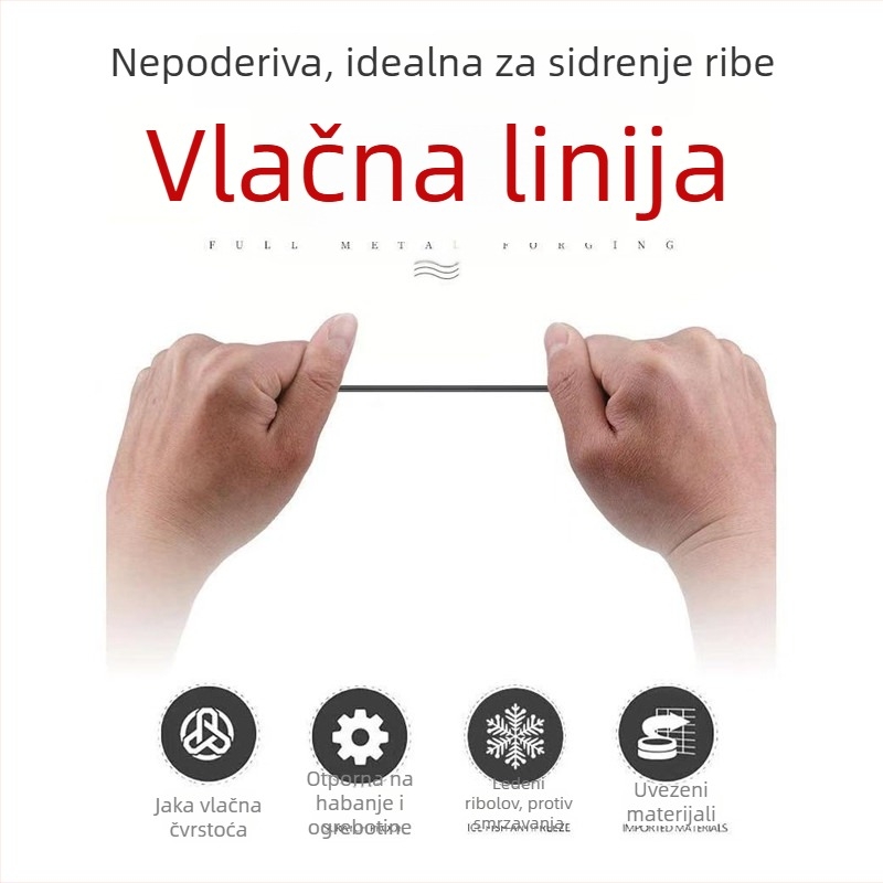 Zemljano smeđa četverodjelna pletena ribolovna linija s cinkovim premazom bakrenog jezgra, PE glavna linija, 1500 m, nosivost 100 kg
