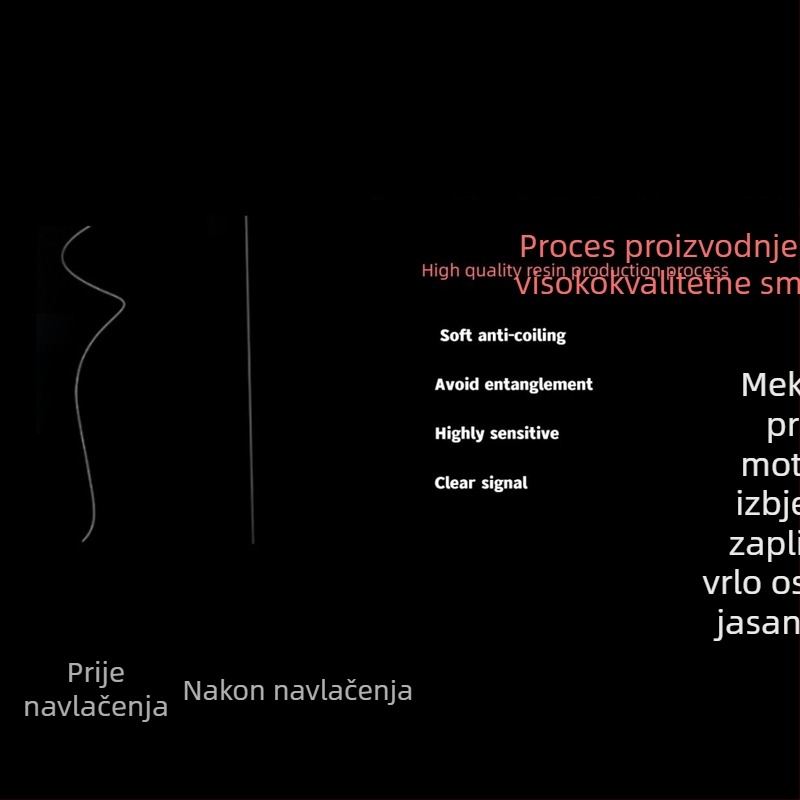 Najlon za ribolov, 200 m, glavna linija s leaderom – dugi zabačaji za stijenski i obalni ribolov, ručna izrada