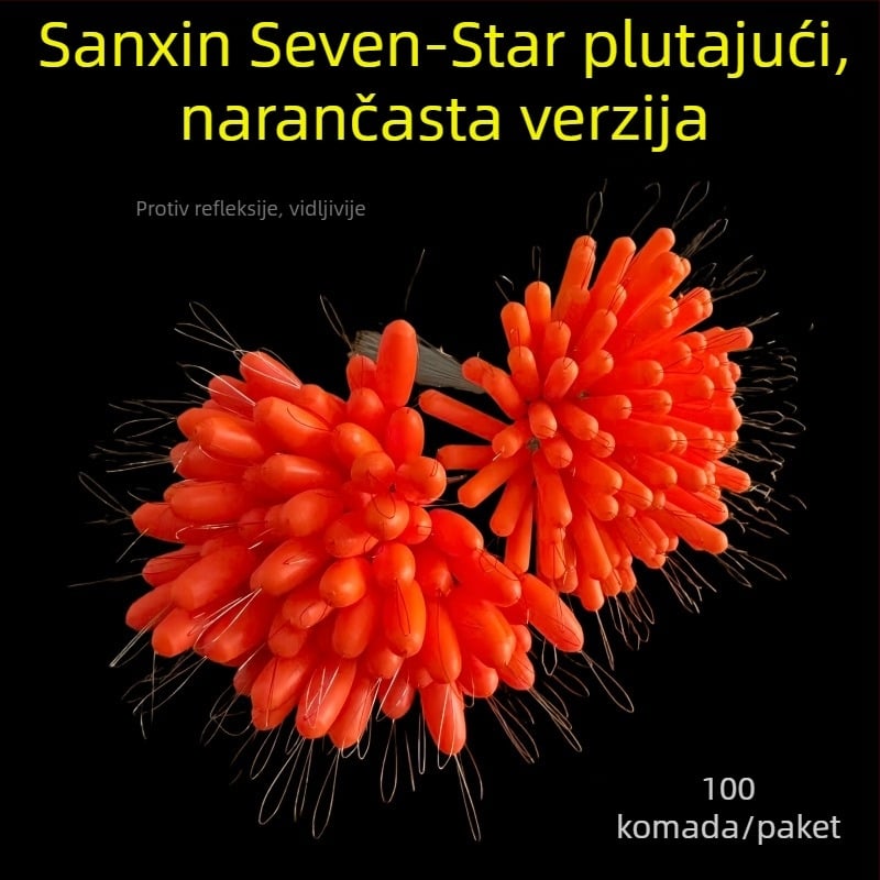 Nova narančasta pluta Sanxin sa sedam zvijezda, fluorescentna, za tradicionalni ribolov