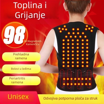 Unisex samozagrijavajuća majica za ramena s magnetskom terapijom za leđa, prsluk