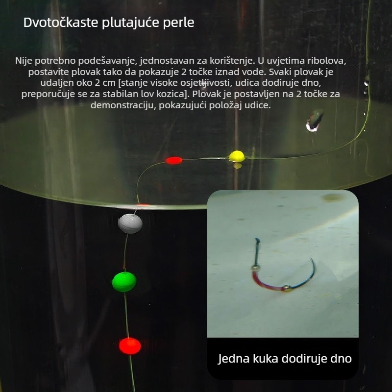 Xiaoqi komplet za lov škampa: udica za škampa, najlon linija s fiksnim plovkom, okrugli plovak, jedan udica, gotov set linije