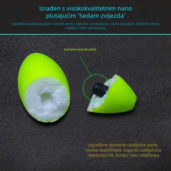 Set ribarskih linija sa sedam zvjezdica, spojeni udica i glavna linija za karasa