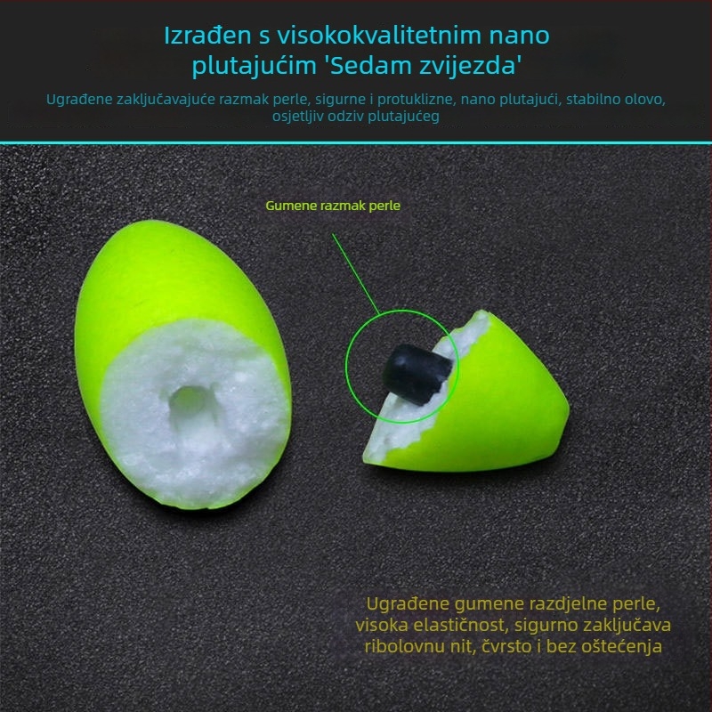 Set ribarskih linija sa sedam zvjezdica, spojeni udica i glavna linija za karasa