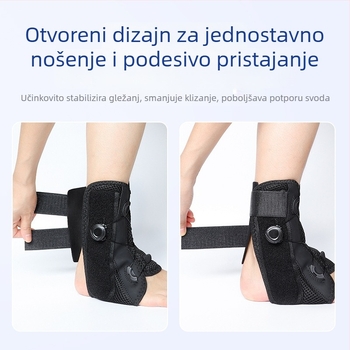 Zglobna potpora gležnja s rotirajućom aluminijskom pločom, Velcro kompresijskim remenom za učvršćivanje, sportska zaštita stopala