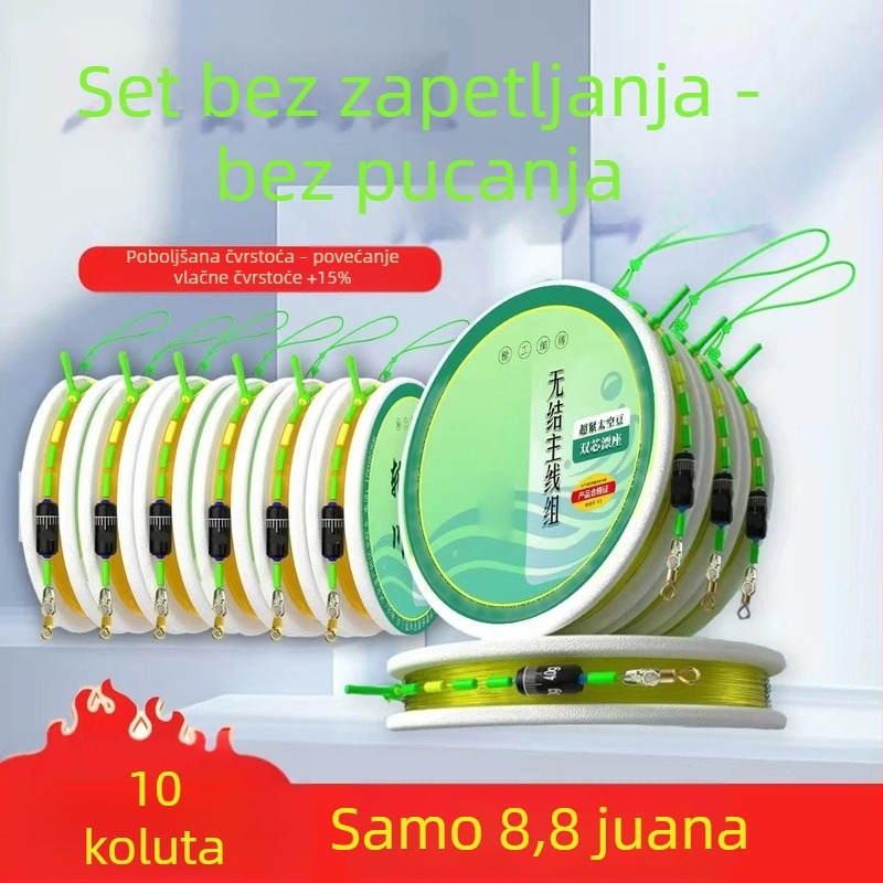Nova premium set glavne najlonske ribarske linije bez čvorova, otporna na habanje, ojačana