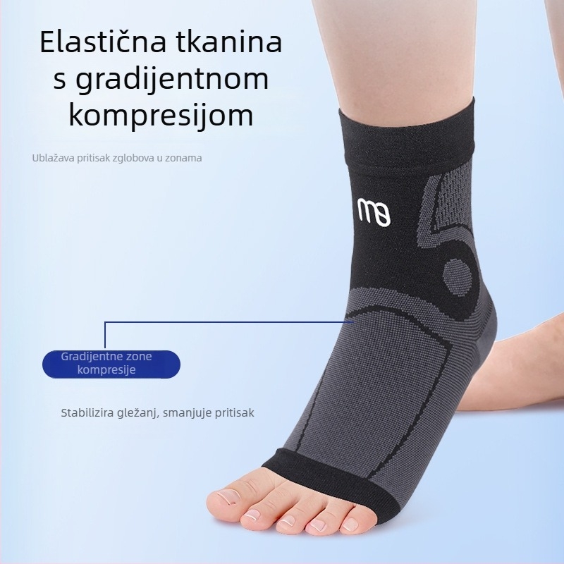 Pletena sportska potpora za gležanj s elastičnom kompresijom, prozračna i stabilna zaštita od iščašenja; za trčanje, planinarenje, košarku i nogomet