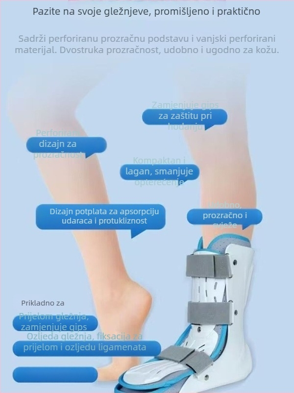 Ortaza za gležanj s potporom za stopalo, zaštitna oprema, duga i kratka verzija