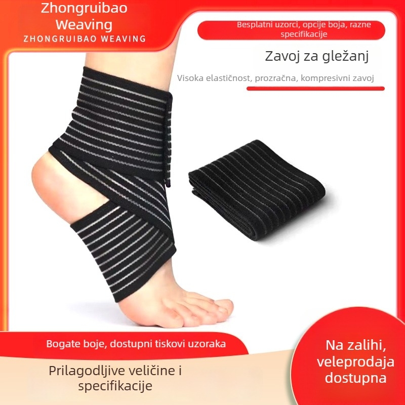 Prilagođeni zavoj za gležanj za košarku, nogomet i trčanje – prozračna potpora gležnja koja se može nositi s cipelama