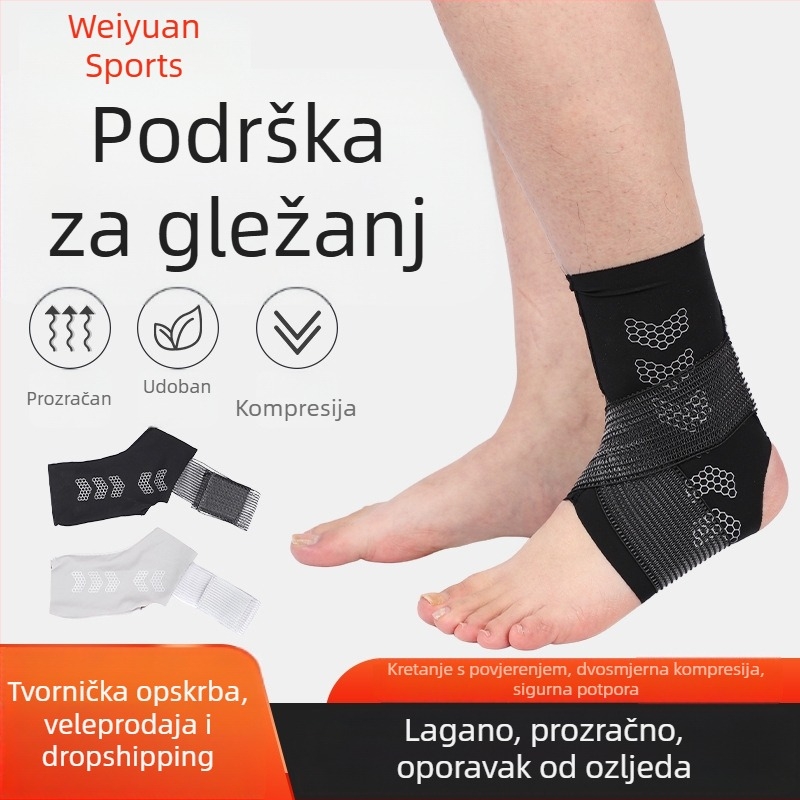 Pleteni gležnji štitnik za sport – podržava gležanj, stabilizacija zgloba, za nogomet i trčanje, lagan i prozračan