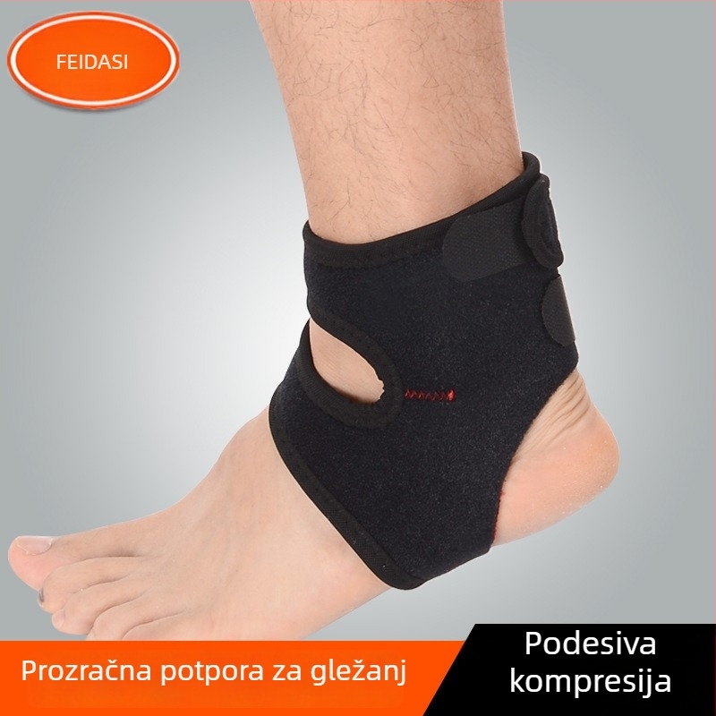 Prozračna kompresijska potpora gležnja za sport, zaštita od uganuća, pogodna za košarku i badminton