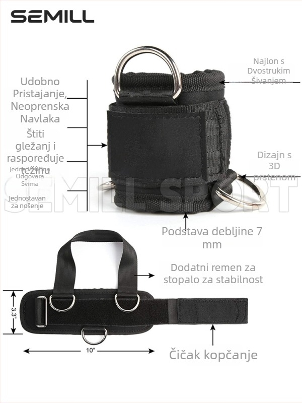 Kaišne trake za trening nogu i kukova, prilagodljiva podrška za fitness opremu