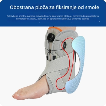 Fiksator zgloba gležnja za prijelome i uganuće, zaštitna podrška s prilagodljivom podrškom, materijal spandeks