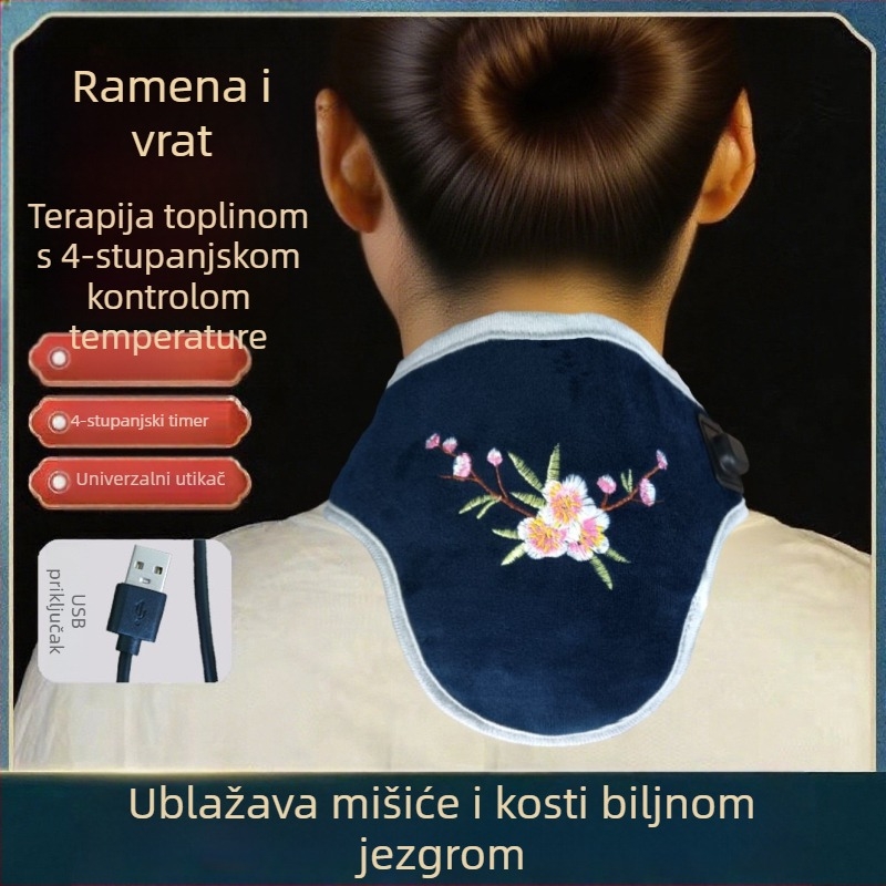 5V električna grijana podloga za vrat i ramena s mugwortom za olakšanje napetosti u vratu i ramenima