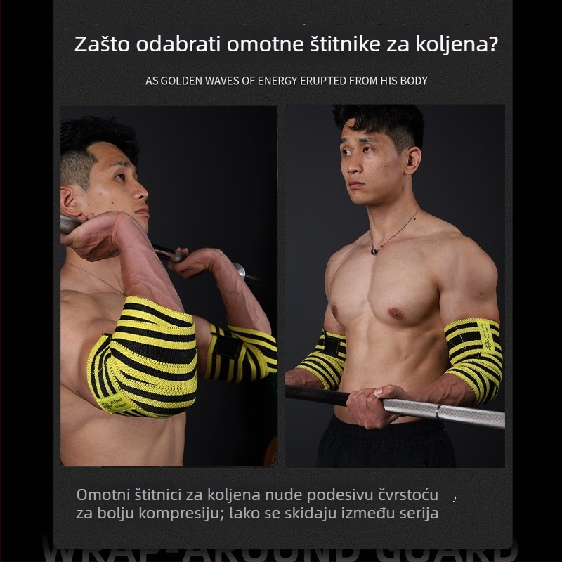 Unisex zaštitni lakat za fitness, zaštita zglobova, zaštita lakta za bench press, elastični pojas za powerlifting, za čučanj i mrtvo dizanje