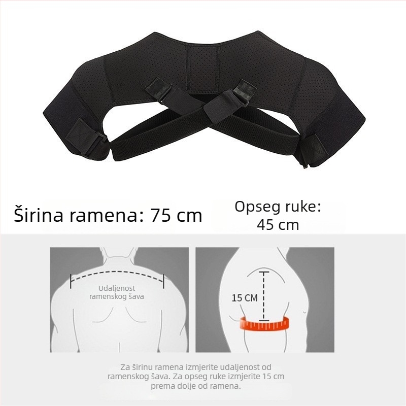 Prozračne dizajnirane naramenice za ramena za odrasle s podesivom kompresijom i dvostrukim križnim dizajnom