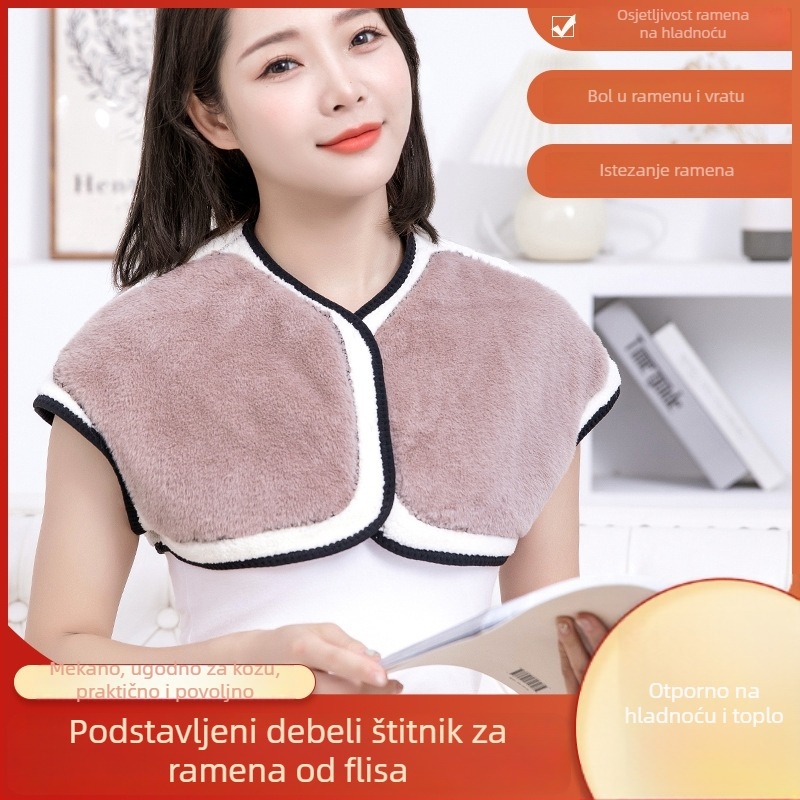 Ramenski grijač od lažnog ovčjeg runa, tri sloja, ekstra debeli, nježan na dodir, udoban, s tri gumba