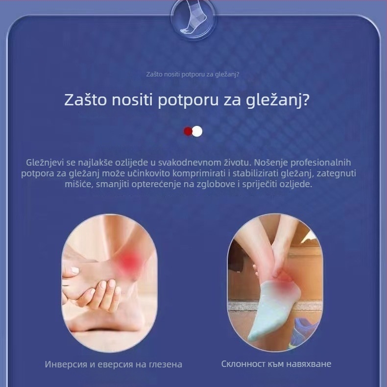Ultra-tanki prozračni zglobni zaštitnik za uganuće – anti-rotacijska stabilizacija gležnja i zapešća
