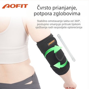 Debeli zaštitni zavoj za lakat za sportove (košarka, nogomet, odbojka, skijanje); navlaka za podlakticu za zagrijavanje