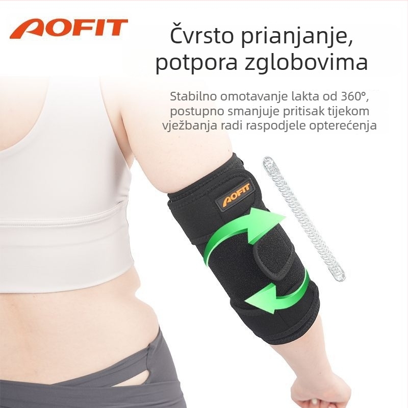 Debeli zaštitni zavoj za lakat za sportove (košarka, nogomet, odbojka, skijanje); navlaka za podlakticu za zagrijavanje