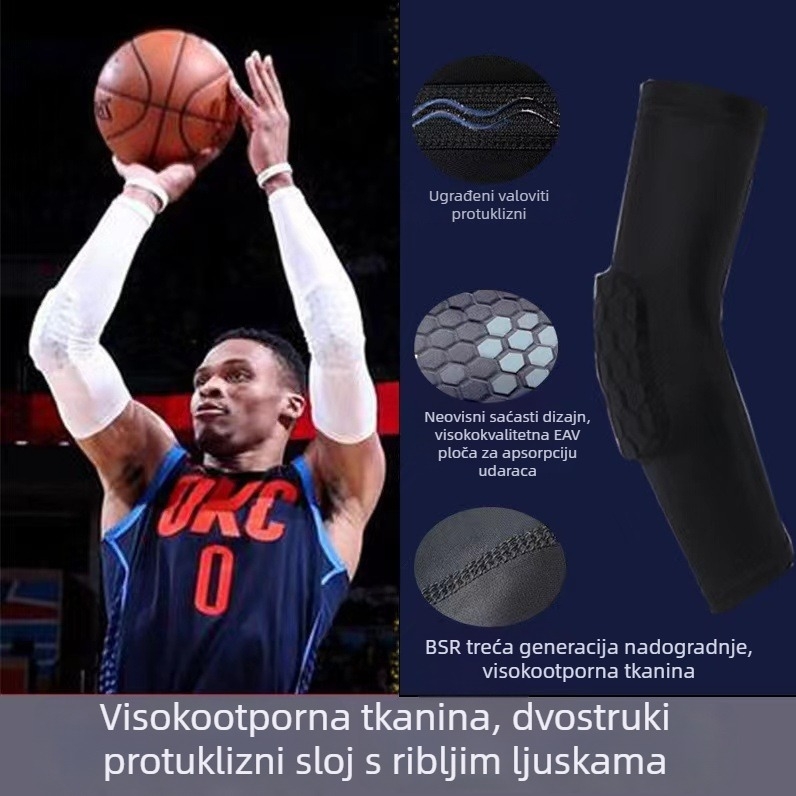 Košarkaška zaštitna rukavica za podlakticu s zaštitom lakta za trening