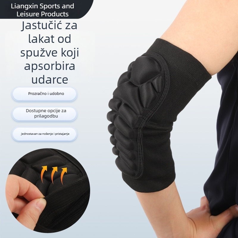 Zaštita lakta za skejtbanje i ples, prozračno debeli pjenasti materijal, uzorak školjke kornjače, zaštita lakta otporna na udarce, veličine S–XL